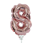 Self-inflating Number 8 - Rose Gold 7″ Balloon