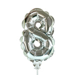 Self-inflating Number 8 - Silver 7″ Balloon
