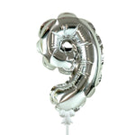Self-inflating Number 9 - Silver 7″ Balloon