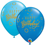 Birthday Dots & Sparkles Blue 11″ Latex Balloons (6 count)