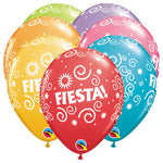 Fiesta Swirls 11″ Latex Balloons (6 count)