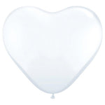 Hearts - White 11″ Latex Balloons (6 count)