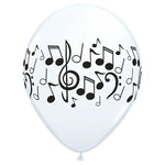 Music Notes Wrap 11″ Latex Balloons (6 count)