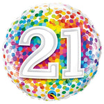 21 Rainbow Confetti 18″ Balloon
