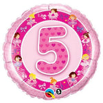 Age 5 Pink Ballerinas 18″ Balloon