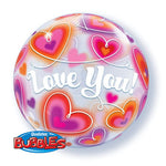 Love You Doodle Hearts 22″ Bubble Balloon