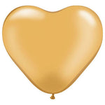 Hearts - Gold 6″ Latex Balloons (10 count)