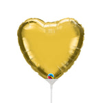 Heart - Metallic Gold (air-fill Only) 9″ Balloon