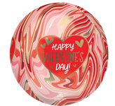 Valentine's Twisty Marble Orbz 16″ Balloon