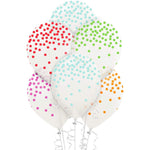 Amscan Latex Rainbow Dots Printed Transparent 12″ Latex Balloons (15)