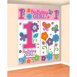 Amscan Party Supplies 1st Bday Girl Wall Deco Kit