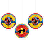 Amscan Party Supplies Incredibles 2 Honeycomb Decorations (3 count)