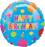 Anagram Mylar & Foil 18" Happy Birthday Dots Foil Balloons