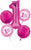 Anagram Mylar & Foil 1st Birthday Number One Girl Pink Balloon Bouquet - 5 Balloons