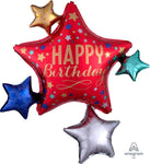Anagram Mylar & Foil Birthday Satin Star Cluster 35″ Balloon