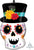 Anagram Mylar & Foil DotD Skull & Top Hat 22″ Balloon