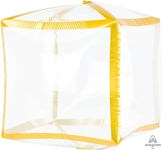 Anagram Mylar & Foil Gold Trim 15″ Cubez Balloon