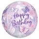 Happy Birthday Butterfly Orbz 16″ Balloon
