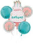 Anagram Mylar & Foil Happy Birthday Cake Bouquet Kit (Set of 5 balloons)