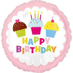 Anagram Mylar & Foil Happy Birthday Cupcake 18″ Balloon