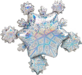 Anagram Mylar & Foil Holographic Prismatic Snowflake Cluster 32″ Balloon