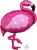Anagram Mylar & Foil Iridescent Pink Flamingo 33" Mylar Foil Balloon