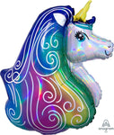 Anagram Mylar & Foil Iridescent Rainbow Unicorn 30" Mylar Foil Balloon