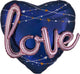 Love 3D on Navy Heart 36″ Balloon