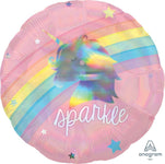 Anagram Mylar & Foil Magical Rainbow Unicorn Sparkle 18″ Holographic Balloon