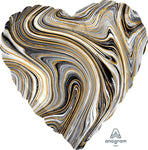 Anagram Mylar & Foil Marblez™ Black Heart 18″ Balloon