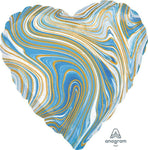 Anagram Mylar & Foil Marblez™ Blue Heart 18″ Balloon