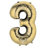 Anagram Mylar & Foil Number 3 White Gold 34″ Balloon