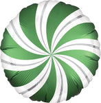 Globo Satin Emerald Candy Swirl 18″