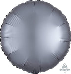 Anagram Mylar & Foil Satin Luxe Graphite Circle 18″ Balloon