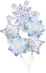Anagram Mylar & Foil Snowflakes Balloon Bouquet