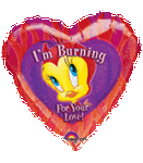 Anagram Mylar & Foil Tweety Bird I'm Burning for Your Love 18″ Heart Balloon