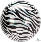 Anagram Mylar & Foil Zebra Animal Print 16″ Orbz Balloon