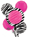 Anagram Mylar & Foil Zebra Stripe Personalize Balloon Bouquet Set