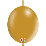 Balloonia Latex Metallic Gold Deco-Link 12″ Latex Balloons (100 count)