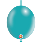 Balloonia Latex Metallic Turquoise Deco-Link 12″ Latex Balloons (100 count)