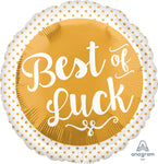 Best of Luck Gold 18″ Foil Balloon by Anagram from Instaballoons