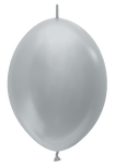 Betallic Latex Metallic Silver 12″ Link-O-Loon Balloons (50 count)