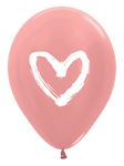 Betallic Latex Painted Heart on Rose Gold 11″ Latex Balloons (50 count)