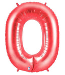 Betallic Mylar & Foil 0 40" Giant Red Megaloon Number Balloons