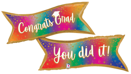 Betallic Mylar & Foil Congrats Grad You Did It! Banner 49″ Balloon