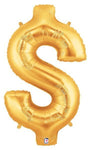 Betallic Mylar & Foil Gold Dollar Sign 40″ Balloon