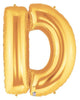 Gold Letter D 34" Balloon