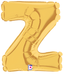 Betallic Mylar & Foil Gold Letter Z (requires heat-sealing) 7″ Balloon