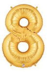 Gold Number 8 40″ Balloon