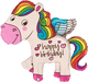 Happy Birthday Jumbo Rainbow Pony 45" Balloon